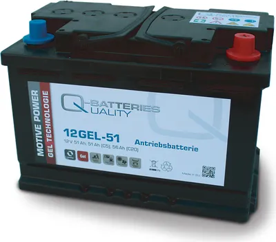 Produktbild von Q-Batteries 12GEL-51 Antriebsbatterie 12V 52Ah (5h), 60Ah (20h) wartungsfreier Gel-Akku VRLA