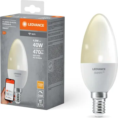 Obrázok produktu pre LEDVANCE 4058075778559 LEDVANCE WLAN-Lampe SMART+ WiFi Classic B40 DIM E14 4,9 W matt