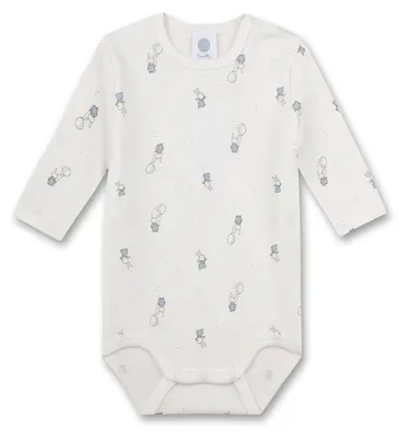 Produktbild von Sanetta Jungen-Body langarm beige blau Häschen | Baby Body