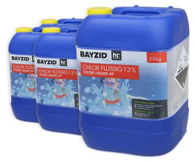 Produktbild von 4x25 kg BAYZID® Flüssigchlor 13% zur effektiven Pool Desinfektion