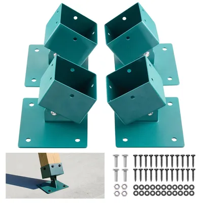 Produktbild von VEVOR 4 Stk. Verstellbare Schaukelhalterung, Grundhalterung aus Edelstahl für Schaukelgestell, 567kg Belastbare Schaukelbefestigung für 91x91mm Montagestärke, 45-60° Schaukelanker für Balance & Schutz
