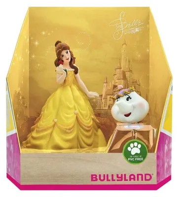 Obrázek produktu pro Bullyland 13436 - Sada figurek na hran, Walt Disney Belle - Belle a Madame Pottine, peliv run malovan figurky, bez PVC, skvl drek pro chlapce a dvky k npaditmu hran