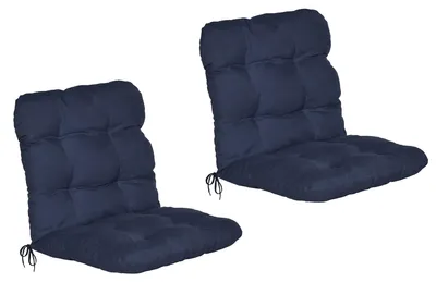 Image de Beautissu Lot de 2 coussins pour fauteuils à dossier bas Flair NL, 100 x 50 x 8 cm, bleu foncé