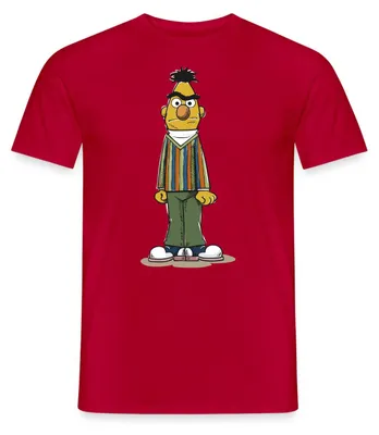 Produktbild von Spreadshirt Sesamstraße Bert wütend Männer T-Shirt, M, Rot