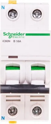 Zdjęcie produktu dla Schneider Electric miniaturowy wyłącznik automatyczny iC60N, 1P+N, 16A, charakterystyka B A9F03616