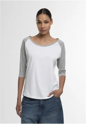 Immagine prodotto di Build Your Brand - Maglietta raglan a 3/4 a contrasto da donna