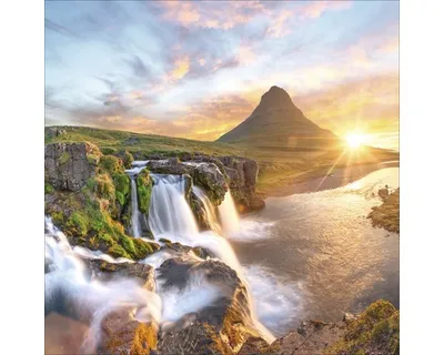Produktbild von Glasbild Fairytale Waterfall 20x20 cm