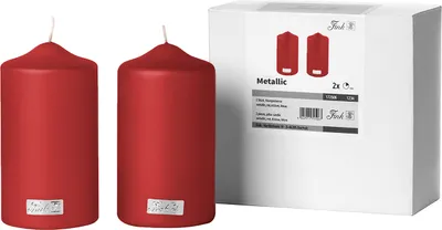 Produktbild von CANDLE 2er Set Stumpenkerzen - rot - Paraffin - H. 15cm x B. 8cm
