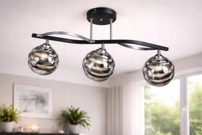 Produktbild von Euro-Lamp Deckenleuchte KOSMO 3, schwarz, 3x60W, Hersteller