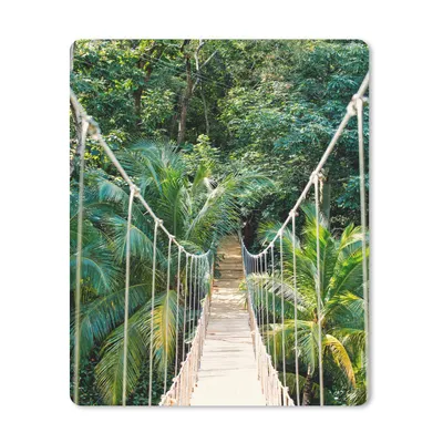 Produktbild von MuchoWow® Mauspad Mousepad Dschungel - Palme - Brücke - Natur - Pflanzen 30x40 cm - Mousepads - Maus Mat - Pad - Mausunterlage - Mausmatten