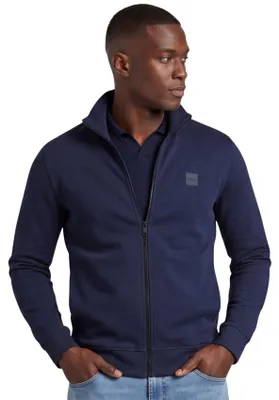 Produktbild von Zestart Strickjacke BOSS Orange navyblau hoher Kragen und Reißverschluss
