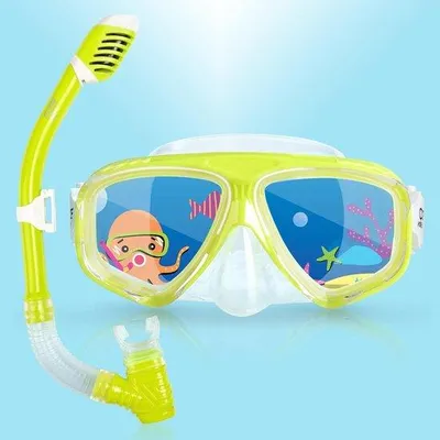 Produktbild von Kinder-Snorkelset mit Anti-Fog-Maske und Panoramablick, 3-12 Jahre