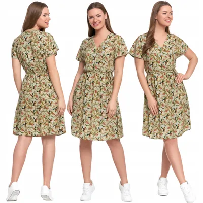 Produktbild von Minikleid für Damen mit Umschlagausschnitt und Bindeband, feminin, MORAJ M PATT 2