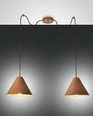 Produktbild von Fabas Luce Pendelleuchte Esino E27 Ø250mm Walnussfarben
