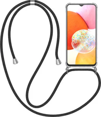 Image de Housse de téléphone portable adaptée au Samsung Galaxy A14
  avec chaîne de téléphone et pare-chocs - TPU Backcover antichoc avec bande -
  Smartphonica