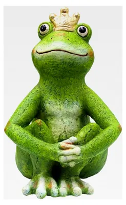 Produktbild von XXL Froschkönig, Dekofrosch aus Keramik in grün, L/B/H 22 x 23 x 34 cm