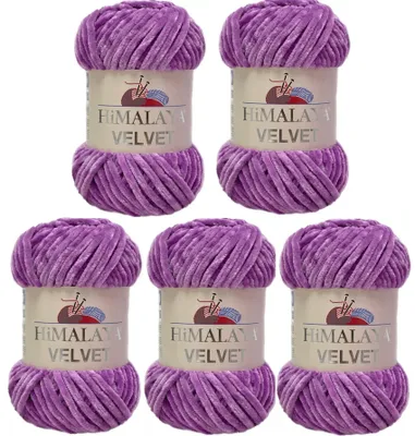 Produktbild von 5 x Himalaya 100 g Velvet Chenille-Wolle Handarbeit Amigurumi Stricken 42 Farben 90056