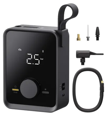 Imagen del producto de Compresor de aire portátil para coche - Bomba de aire compacta - Conexión de 12 V - Para neumáticos de coche y bicicleta