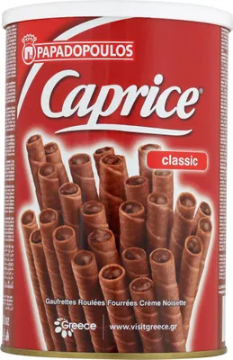 A can of Caprice Classic wafers.