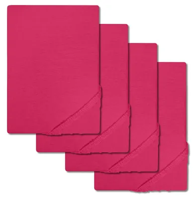 Immagine prodotto di Setex Feinbiber: set di due lenzuola con angoli rosa, 90 x 200 cm
