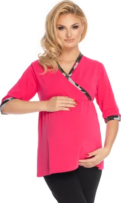 Produktbild von PeeKaBoo Umstandspyjamahose für Damen Southern pink-schwarz L/XL
