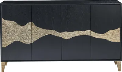 Produktbild von FURNLUX Anrichte Stilig Schwarz Und Gold 150cm / Hauptfarbe: Schwarz / Abmessungen: 150 x 86 x 40 cm