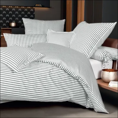 Produktbild von Janine modern classic Bettwäsche-Garnitur 155X220,80x80 grau