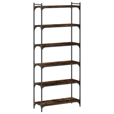Zdjęcie produktu dla vidaXL Regał 6 półek dąb wędzony 80x30x188 cm materiał drewnopochodny