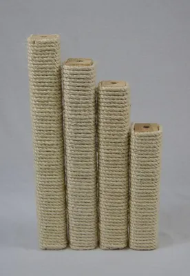 Produktbild von animal-design Vollholz Sisal Ersatzholm Ersatzstamm für Kratzbäume und Katzenbäume Ersatzteil Kratzstamm Säule, Länge:40 cm, Holmstärke:7 x 7 cm, Seilstärke:8 mm