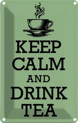 Produktbild von vianmo Blechschild 18x12 cm Keep Calm and drink tea Yoga