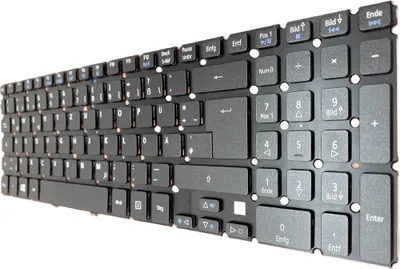 Produktbild von DE Tastatur Keyboard mit Beleuchtung ohne Rahmen kompatibel für Acer Aspire V5-551P
