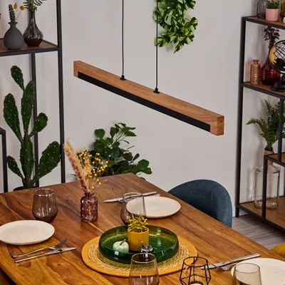 Produktbild von Minturno Hängelampe aus Metall/Holz/Kunststoff in Schwarz/Natur/Weiß