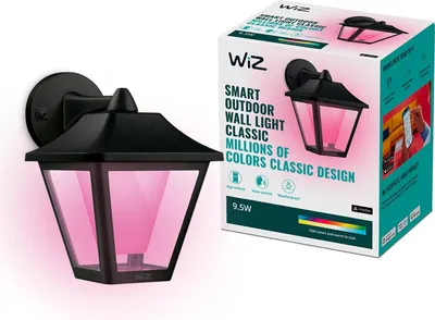 Zdjęcie produktu dla WiZ Kinkiet Classic, Inteligentny kinkiet, Wi-Fi/Bluetooth, Czarny, Wi-Fi 4 (802.11n), 802.11b, 802.11g, LED, Metal, Plastik