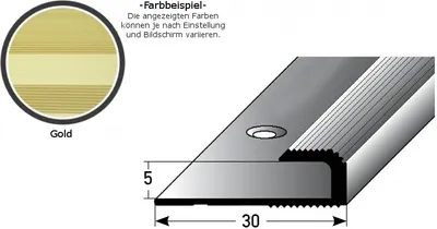 Produktbild von Einschubprofil "Cavan" für Laminat, 5 mm Einfasshöhe, Aluminium eloxiert, gebohrt-goldfarbig-2700