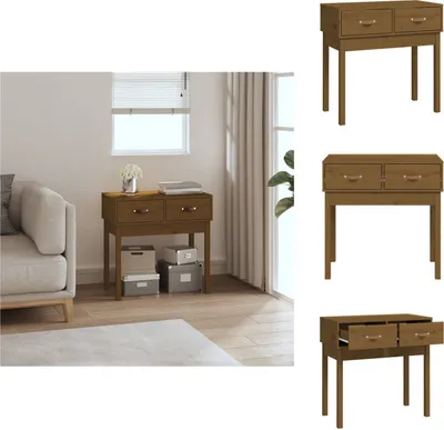 Obrázek produktu pro vidaXL Konzolový stolek medově hnědý 76,5x40x75 cm borovicový masiv - Odkládací stolky