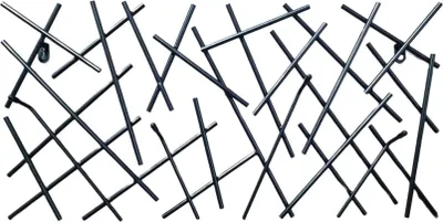 Produktbild von Haku Wandgarderobe schwarz Metall 4 Haken modern 60x30x5cm