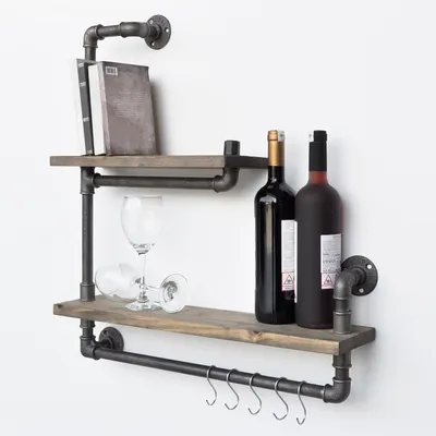 Produktbild von Skye Decor, Boruraf019, Rohrregal, Schwarz, 100 % FICHTENHOLZ, 60 x 14 x 58 cm