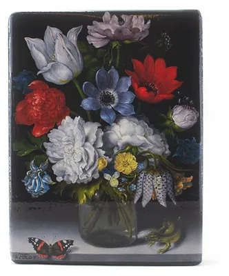 Produktbild von Kunstreproduktion Ambrosius Bosschaert »Blumenstillleben mit Schmetterling«.