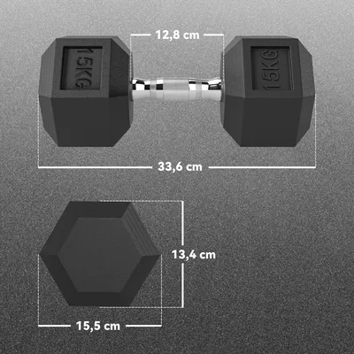 Produktbild von HOMCOM Hexagon Kurzhanteln Gusseisen Hanteln Griff gerändelt 2 x 15 KG