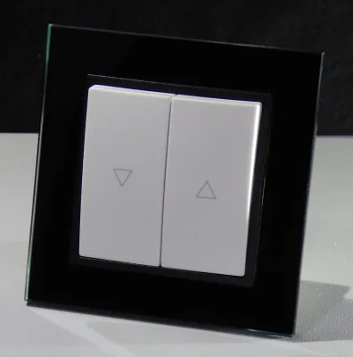 Produktbild von 7836 Abelka Nuovo schwarz GLAS 1 x Jalousietaster 250 Volt