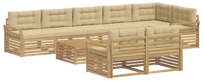 Immagine prodotto di Set di divani da esterno, 9 pezzi, colore beige, dimensioni 79 x 79 x 37 cm