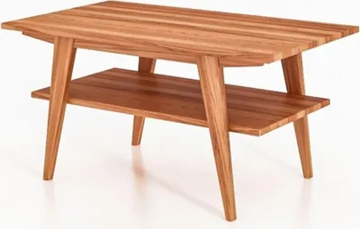 Produktbild von Couchtisch Jetro aus Kernbuche massiv 60x80x50 cm mit schrägen Holzbeinen