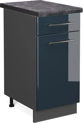 Produktbild von Küchenunterschrank Vicco Fame-Line Dunkelblau Hochglanz 40 cm , AP Anthrazit, Model 48790