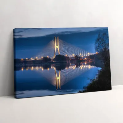 Produktbild von Rędziński-Brücke in Wrocław – Leinwandbild Wandbild – 30x20 cm – Leinwandbilder – Wandbilder – Schlafzimmer – Flur