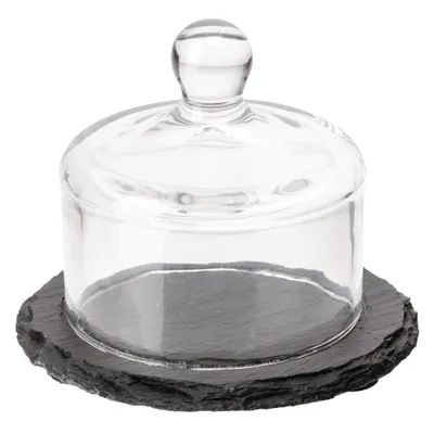 Obrázok produktu pre APS-Germany 00984, Bridlicová doska, Sklo, Tablet, Čierna, Priehľadná, Kolo, 105 mm, 105 mm