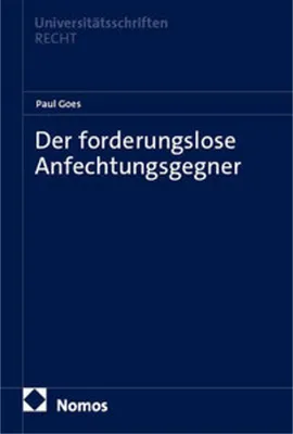 Obrázok produktu pre Der forderungslose Anfechtungsgegner