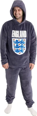 Productafbeelding van England Voetbal - Pyjama met lange broek voor heren, model NS9863 (XL) (Grijs/Blauw)