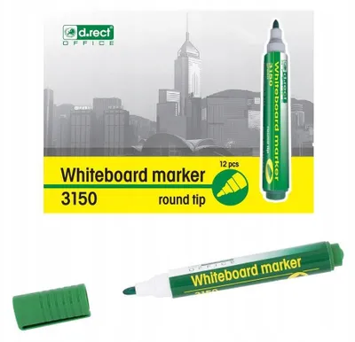 Produktbild von D.rect 3150 Marker Whiteboard Grün 12 Stück