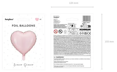 Produktbild von Herz-Folienballon, hellrosa, 45cm