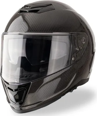Produktbild von VINZ Dalton Carbon Integralhelm mit Sonnenblende | Motorradhelm / Vollvisierhelm ECE 22.06 | Full-Face Helm / Motorrad Helm für Damen & Herren | In Gr. XS - XXL - Schwarz | XL (61 - 62 cm)